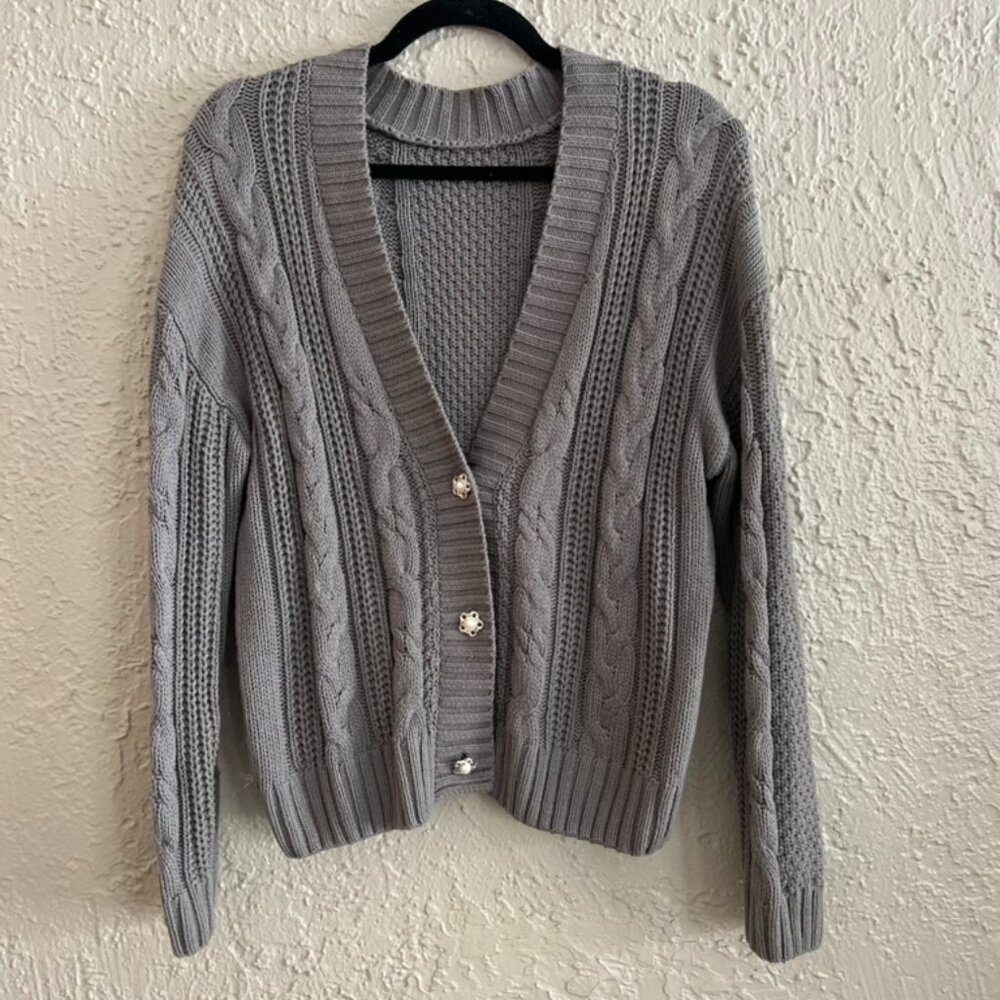❤️ Grey Chunky Knit Sweater
